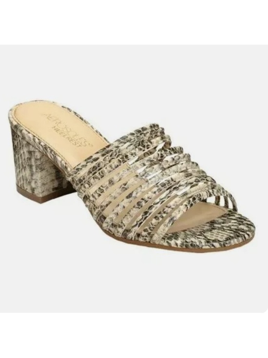 AEROSOLES Shoes - Aerosoles Heel Rest Faux Snakeskin slip on strappy sandals heels 11 NEW no box